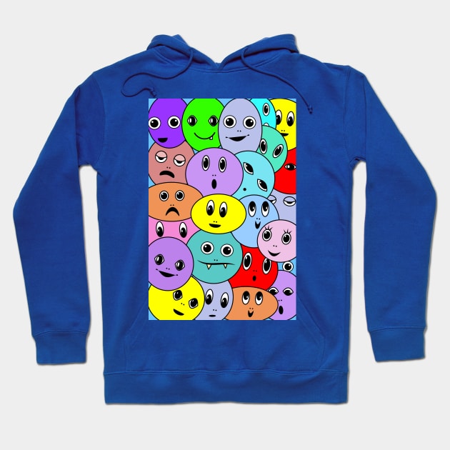 Smiley faces Fun Cartoon pattern Hoodie by oknoki